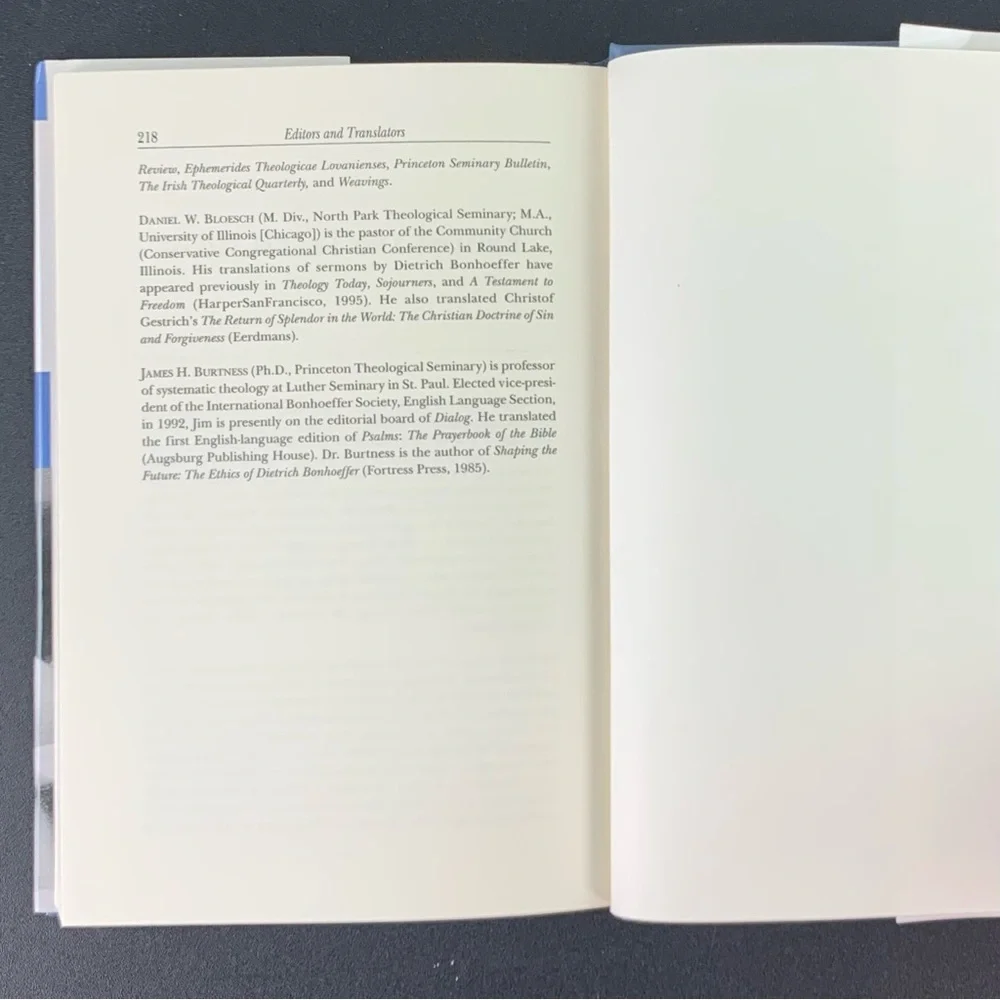 Life Together Prayerbook of the Bible by Dietrich Bonhoeffer. Volume 4. 1996.
